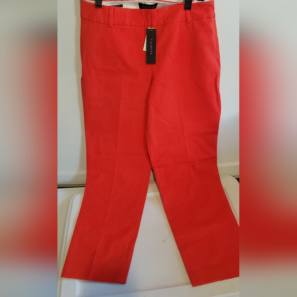 Talbots Coral-Red Straight Leg Dress Pants